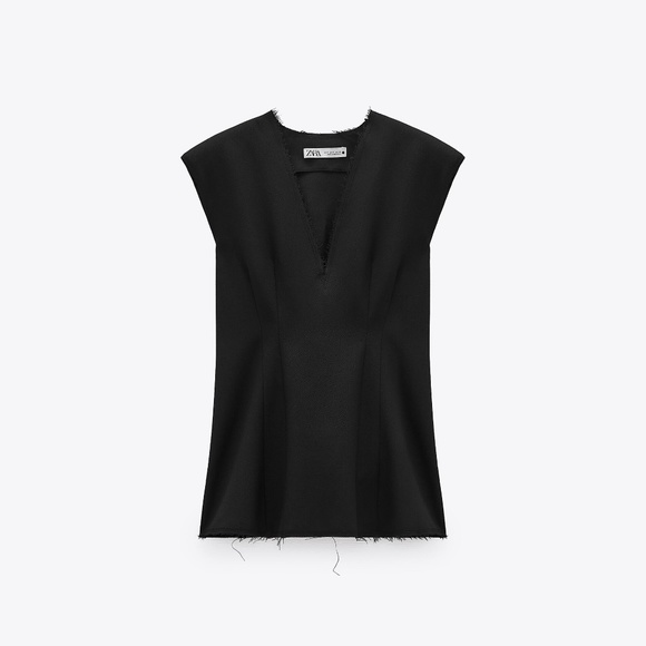 Zara, NWT, top with shoulder pads, V neck, M - Picture 3 of 5